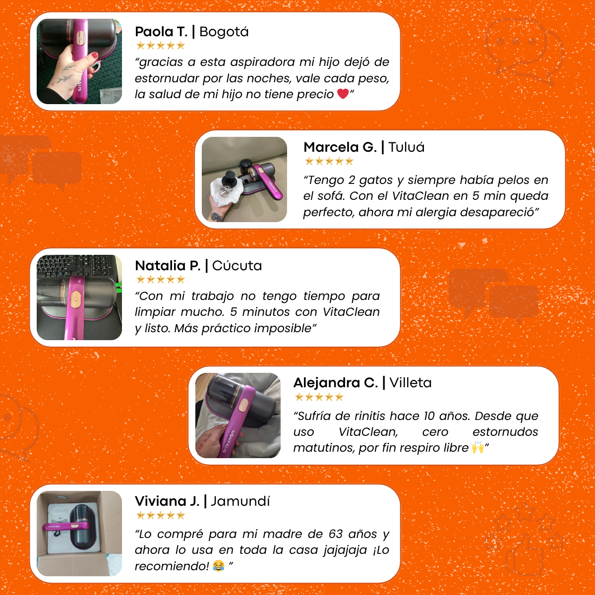 VitaClean - Aspirador Portátil UV Inalambrico | Poder de Succión y Esterilización Total