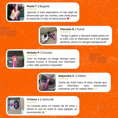 VitaClean - Aspirador Portátil UV Inalambrico | Poder de Succión y Esterilización Total